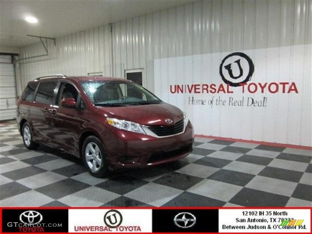 2012 Sienna LE - Salsa Red Pearl / Bisque photo #1