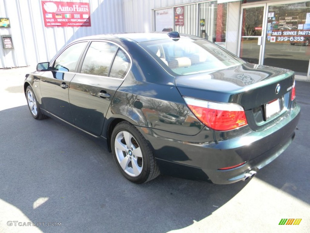 2008 5 Series 528xi Sedan - Deep Green Metallic / Natural Brown photo #3