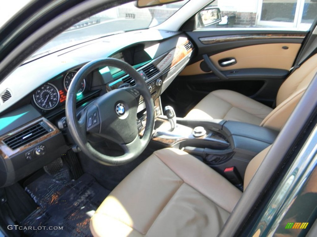 2008 5 Series 528xi Sedan - Deep Green Metallic / Natural Brown photo #11