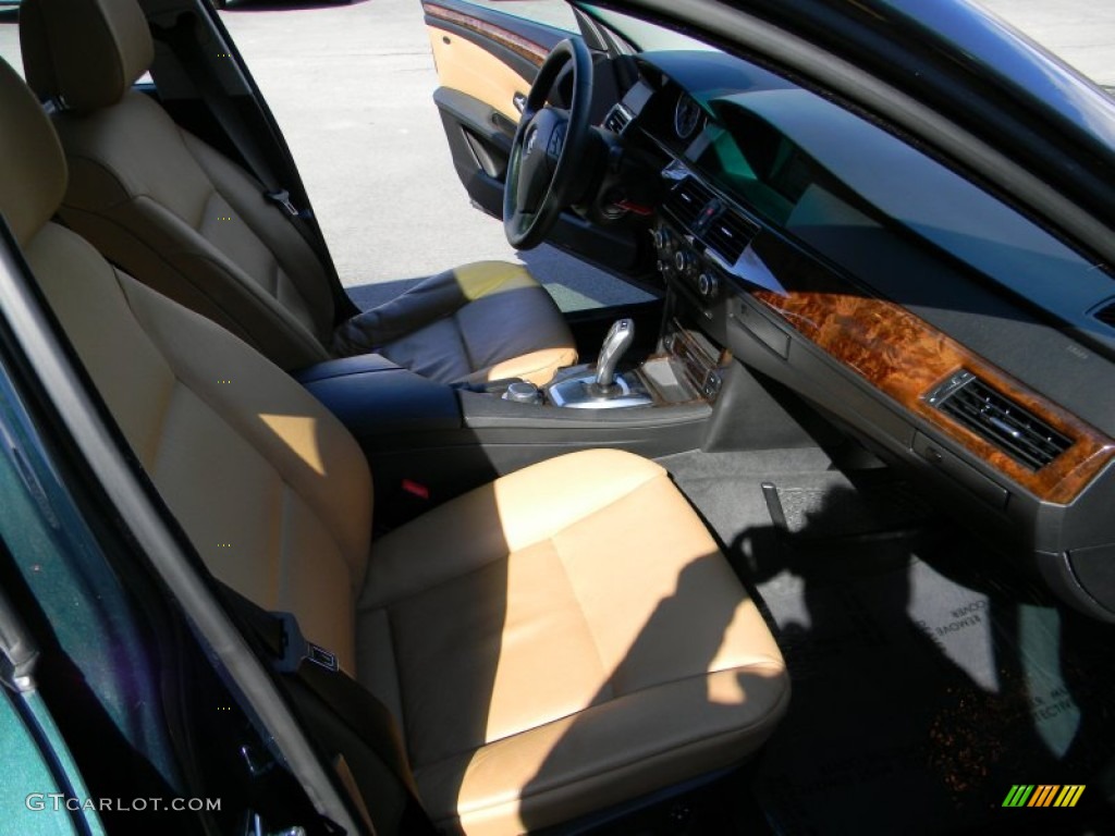 2008 5 Series 528xi Sedan - Deep Green Metallic / Natural Brown photo #12