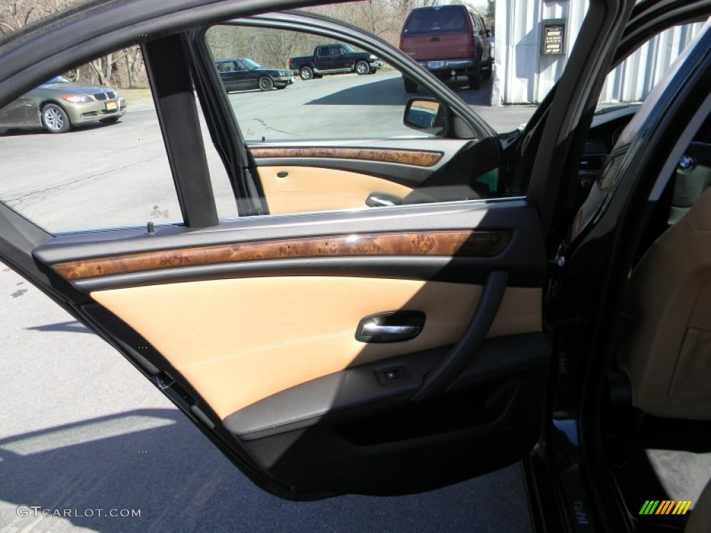 2008 5 Series 528xi Sedan - Deep Green Metallic / Natural Brown photo #16