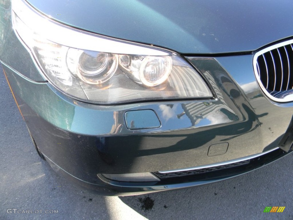 2008 5 Series 528xi Sedan - Deep Green Metallic / Natural Brown photo #22