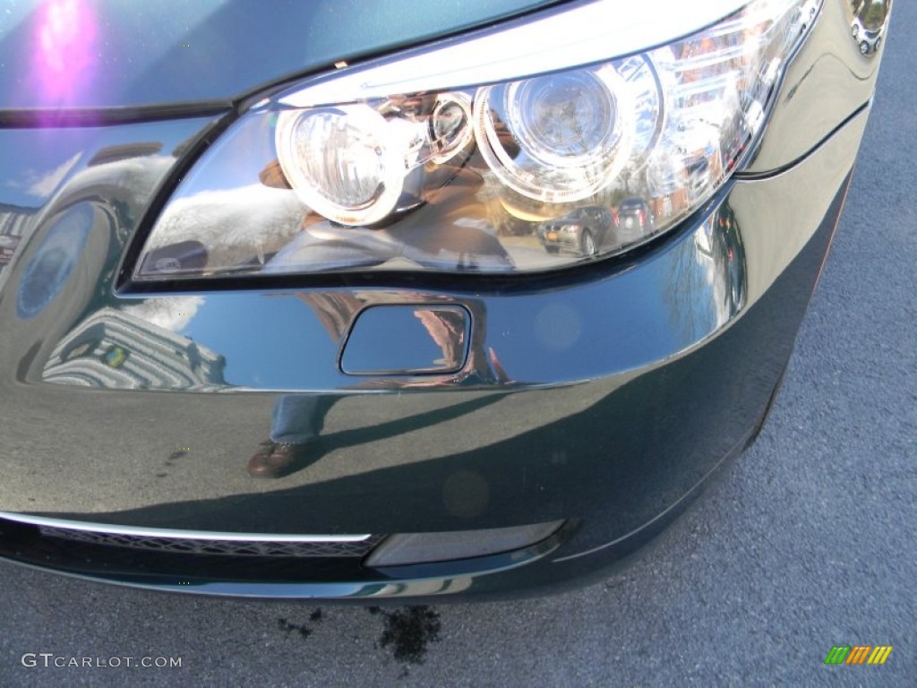 2008 5 Series 528xi Sedan - Deep Green Metallic / Natural Brown photo #23
