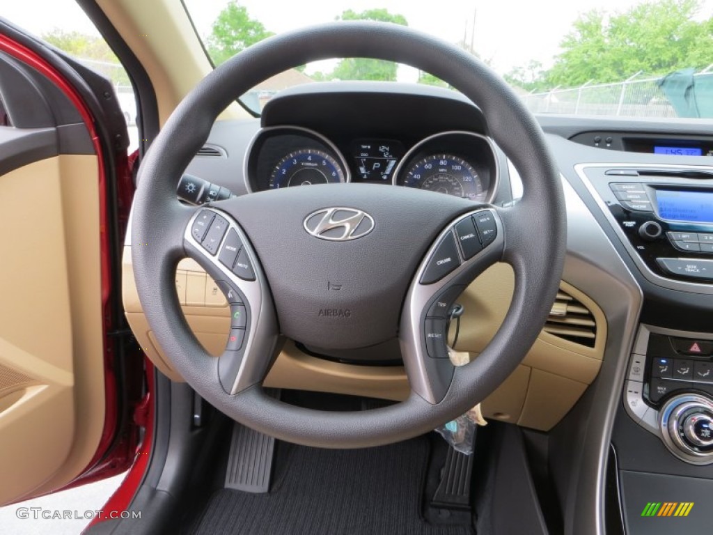 2013 Elantra GLS - Red Allure / Beige photo #29