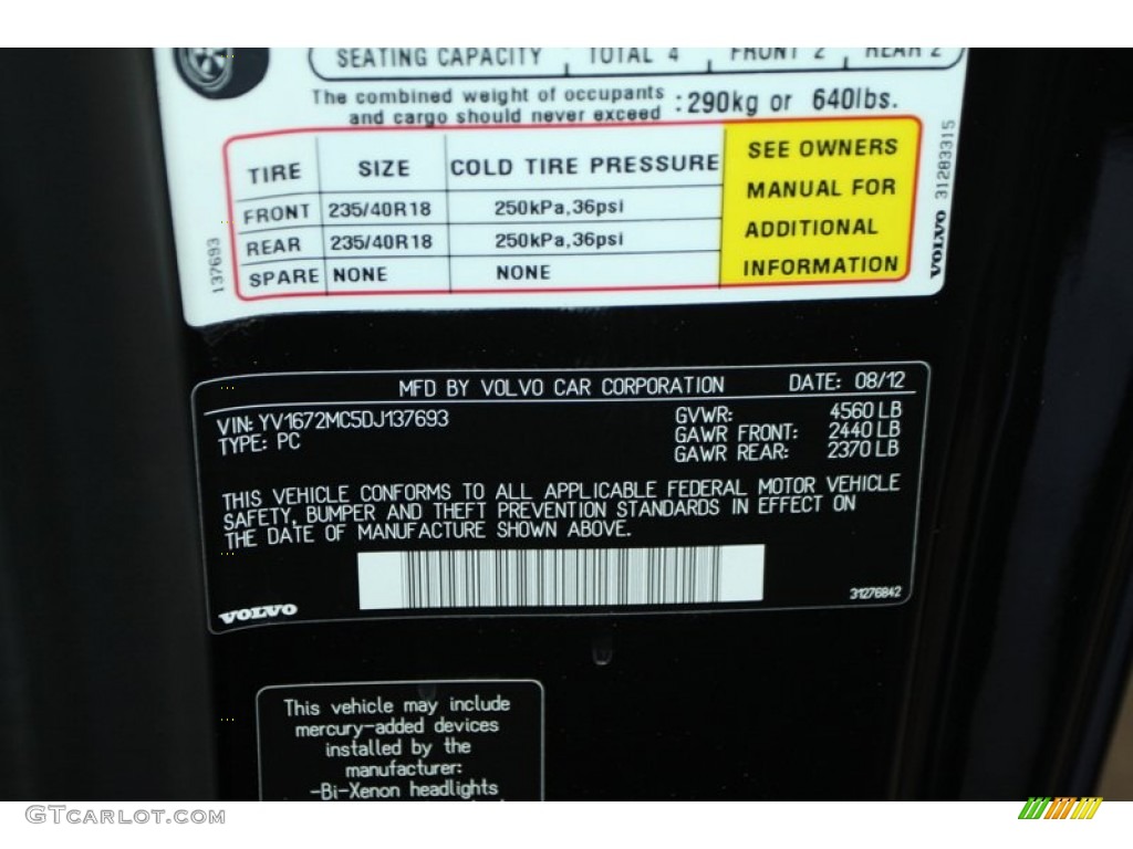 2013 C70 T5 - Ember Black Metallic / Off Black photo #23