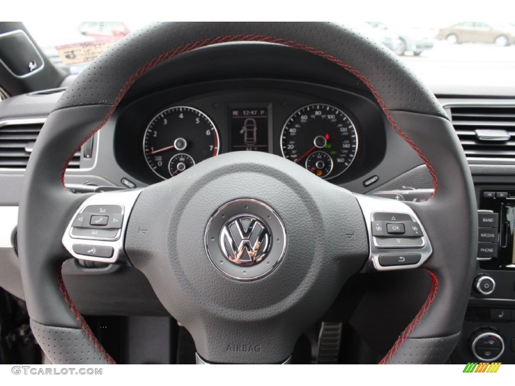 2013 Volkswagen Jetta GLI Autobahn Titan Black Steering Wheel Photo #79415351