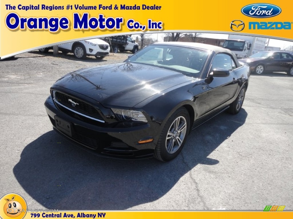 2013 Mustang V6 Premium Convertible - Black / Saddle photo #1