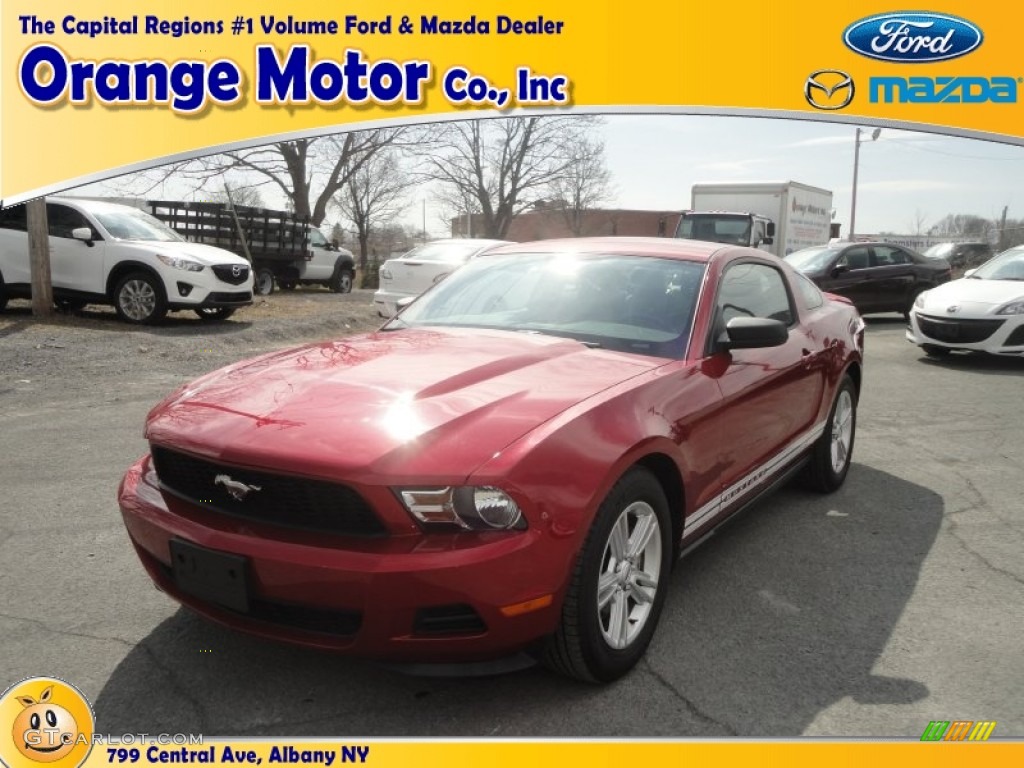 2012 Mustang V6 Coupe - Red Candy Metallic / Stone photo #1
