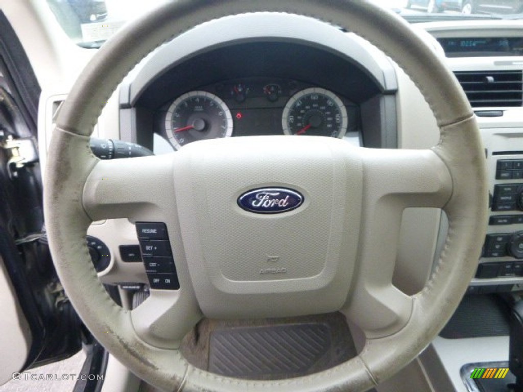 2008 Ford Escape XLT V6 4WD Stone Steering Wheel Photo #79420427