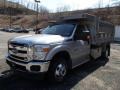 Ingot Silver Metallic - F350 Super Duty XL Regular Cab 4x4 Chassis Dump Truck Photo No. 4