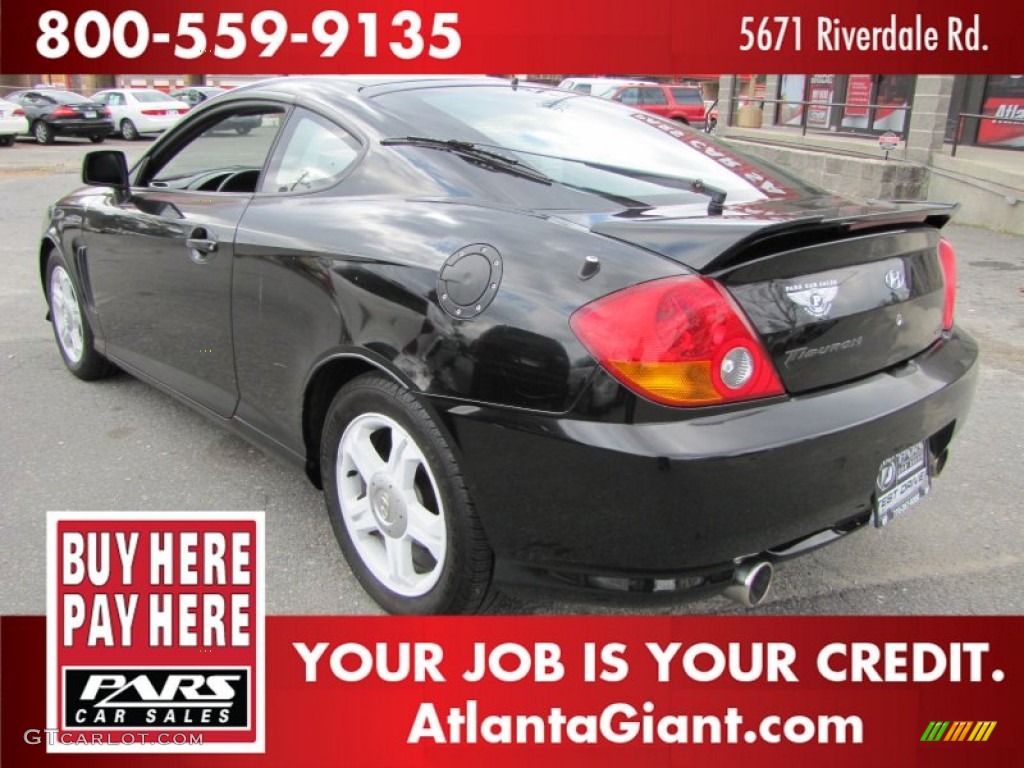 2003 Tiburon GT V6 - Jet Black / Black photo #2