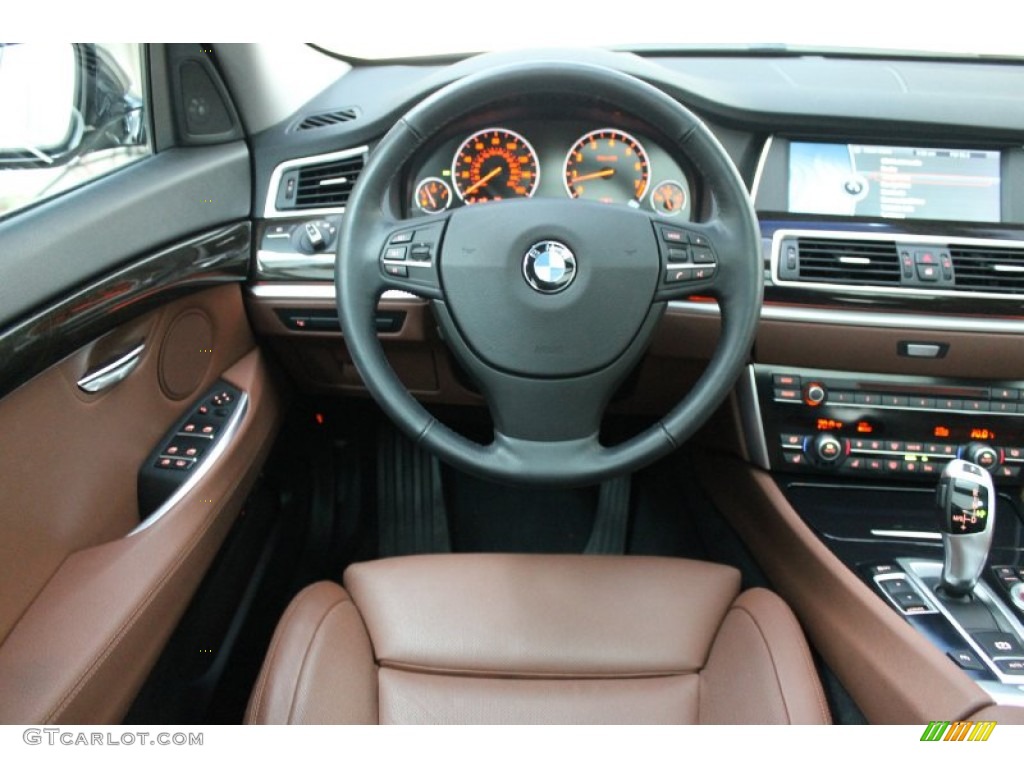 2010 BMW 5 Series 535i Gran Turismo Cinnamon Brown Dakota Leather Dashboard Photo #79427948