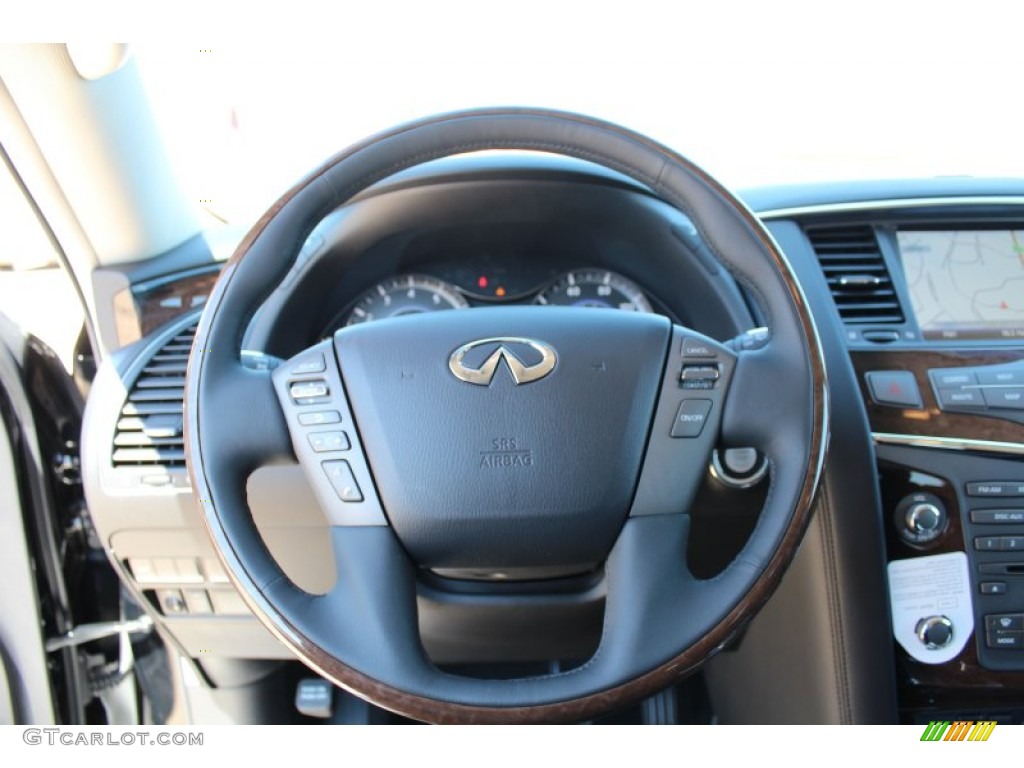 2013 Infiniti QX 56 Graphite Steering Wheel Photo #79428301