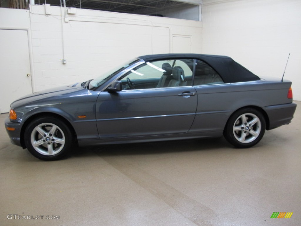 2003 3 Series 325i Convertible - Steel Blue Metallic / Grey photo #4