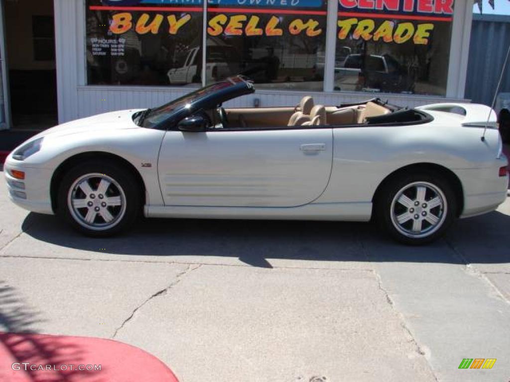 2001 Eclipse Spyder GT - Dover White Pearl / Tan photo #1