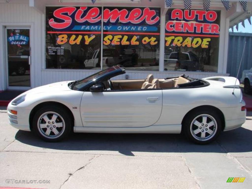 2001 Eclipse Spyder GT - Dover White Pearl / Tan photo #3