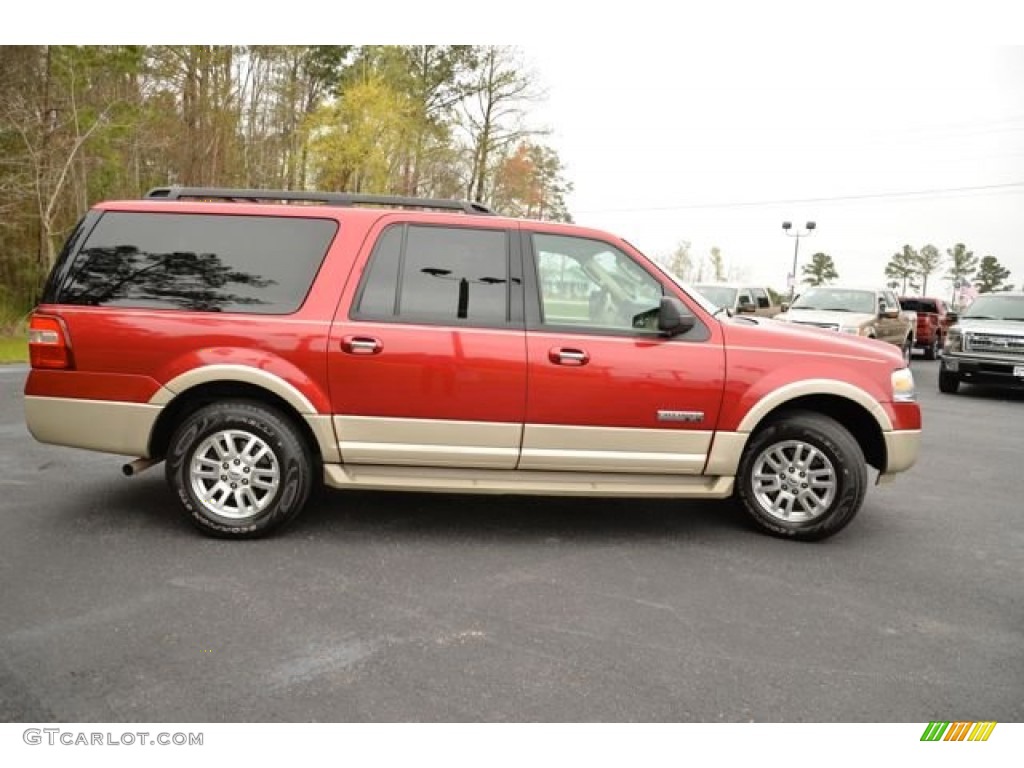 2007 Expedition EL Eddie Bauer - Redfire Metallic / Charcoal Black/Camel photo #4