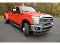 Vermillion Red - F350 Super Duty Lariat Crew Cab 4x4 Dually Photo No. 3