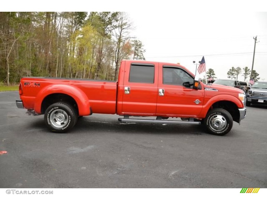 Vermillion Red 2011 Ford F350 Super Duty Lariat Crew Cab 4x4 Dually Exterior Photo #79431936