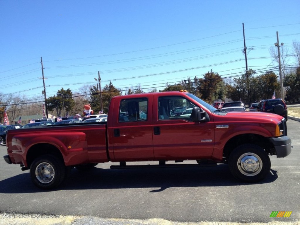 2007 F350 Super Duty XL Crew Cab 4x4 Dually - Dark Toreador Red Metallic / Medium Flint photo #7