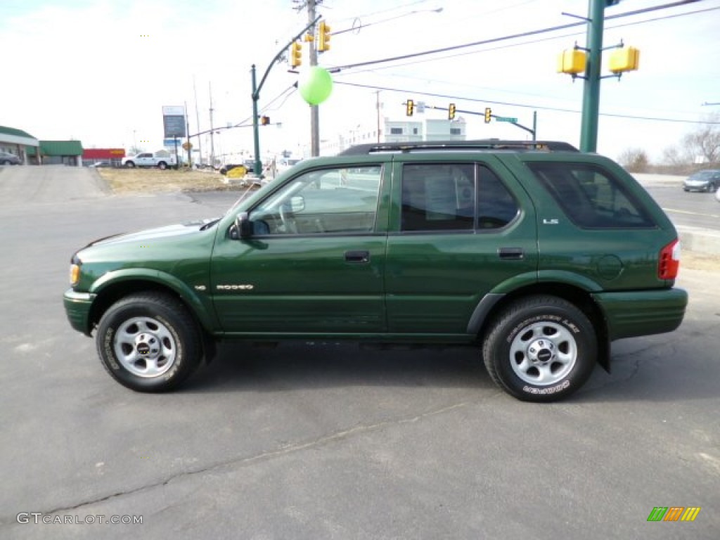 2001 Rodeo LS 4WD - Garden Green Mica / Gray photo #4