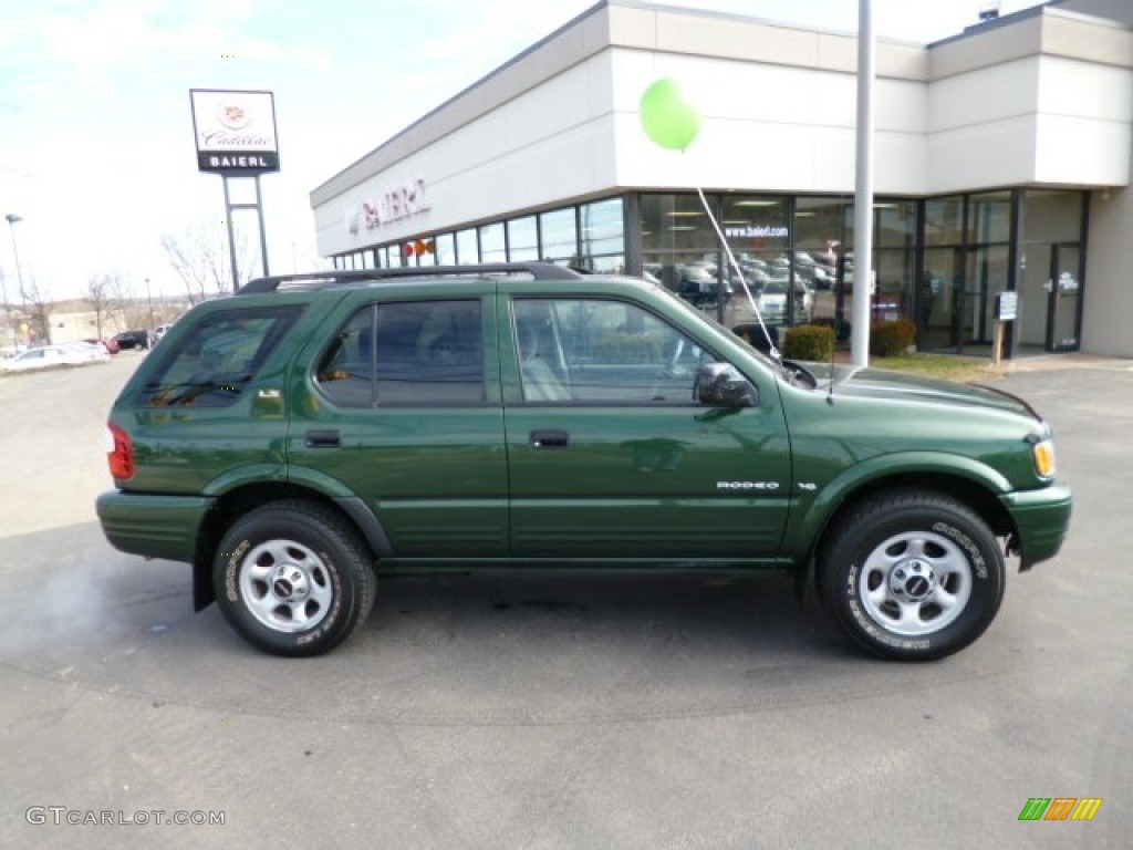 2001 Rodeo LS 4WD - Garden Green Mica / Gray photo #8