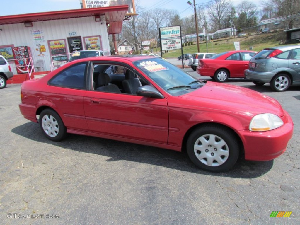 1998 Civic DX Coupe - Milano Red / Gray photo #2