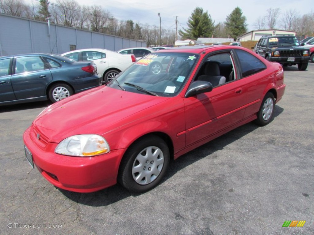 1998 Civic DX Coupe - Milano Red / Gray photo #10