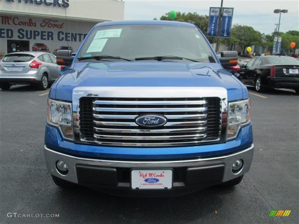 2011 F150 XLT SuperCrew - Blue Flame Metallic / Steel Gray photo #4