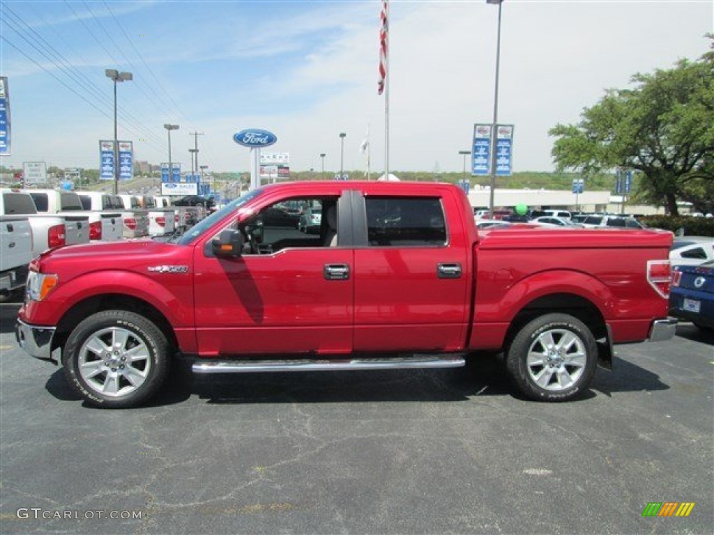 2010 F150 XLT SuperCrew - Red Candy Metallic / Medium Stone photo #6