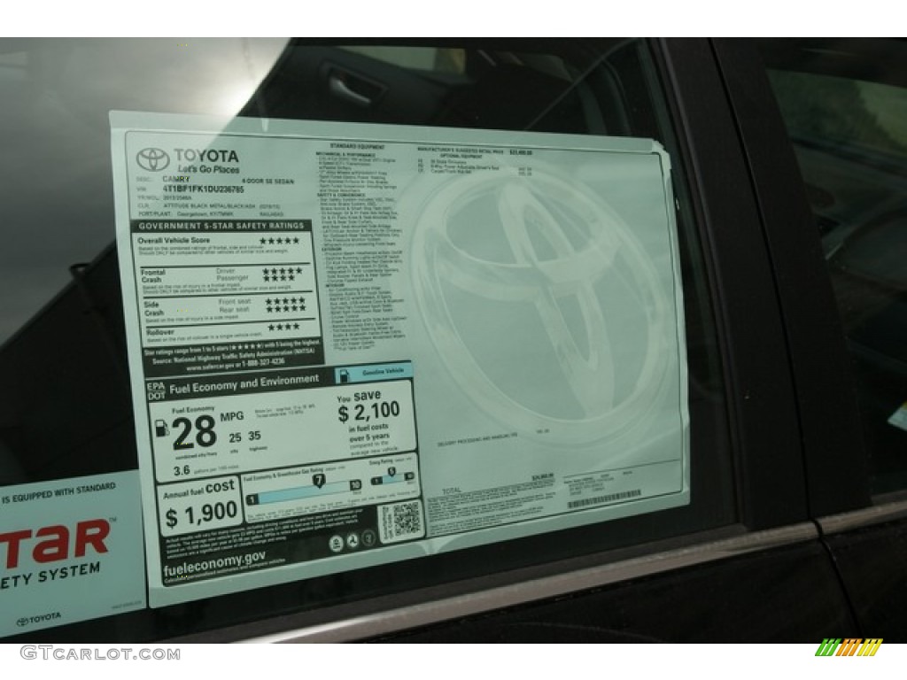 2013 Camry SE - Attitude Black Metallic / Black/Ash photo #10