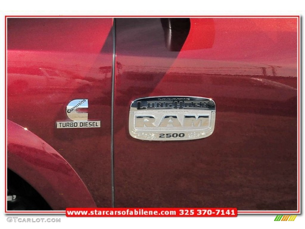 2012 Ram 2500 HD Laramie Longhorn Mega Cab 4x4 - Deep Molten Red Pearl / Light Pebble Beige/Bark Brown photo #2