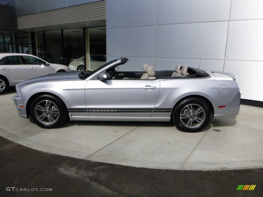 2013 Mustang V6 Premium Convertible - Ingot Silver Metallic / Stone photo #2