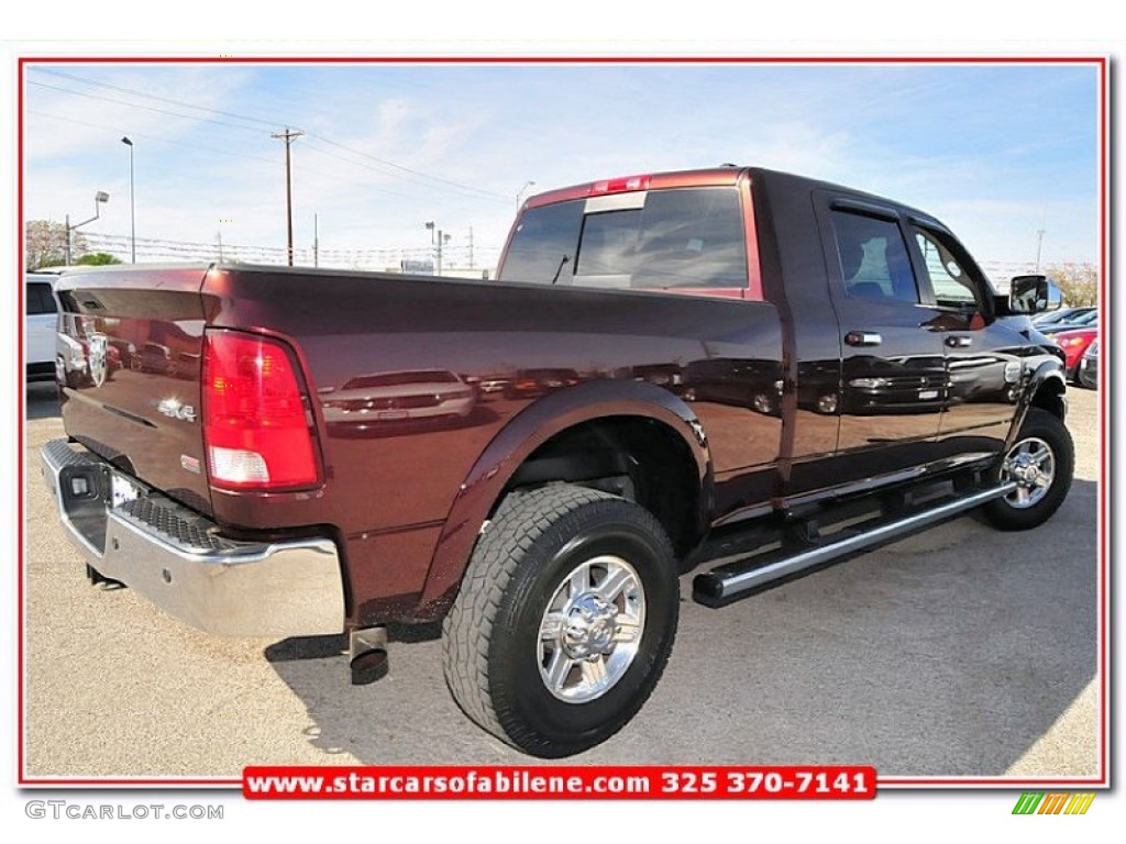 2012 Ram 2500 HD Laramie Longhorn Mega Cab 4x4 - Deep Molten Red Pearl / Light Pebble Beige/Bark Brown photo #10