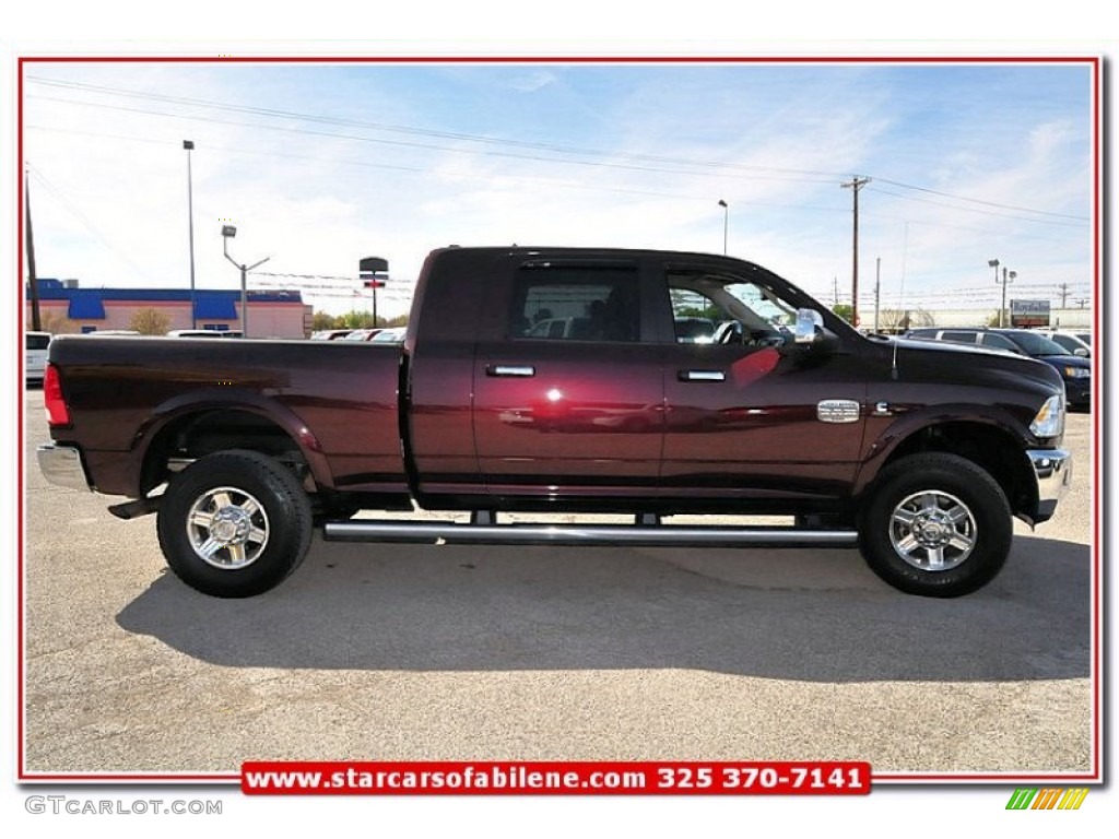 2012 Ram 2500 HD Laramie Longhorn Mega Cab 4x4 - Deep Molten Red Pearl / Light Pebble Beige/Bark Brown photo #11
