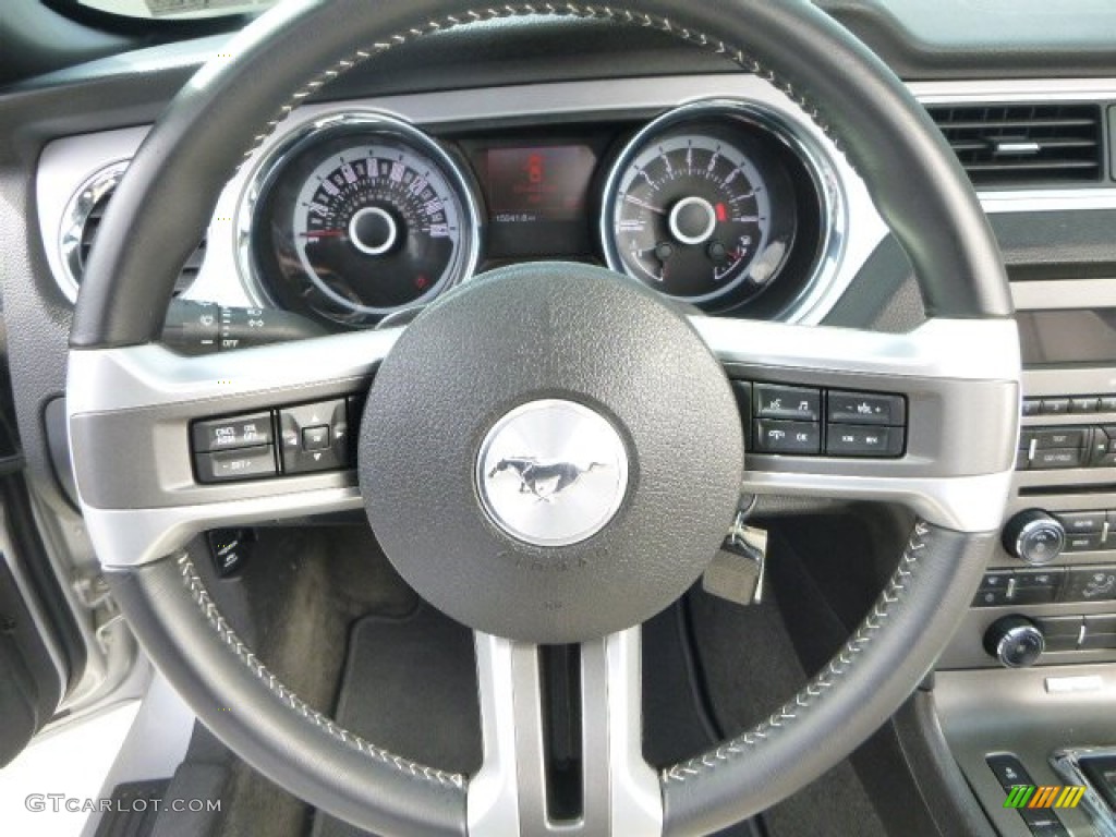 2013 Ford Mustang V6 Premium Convertible Stone Steering Wheel Photo #79444061