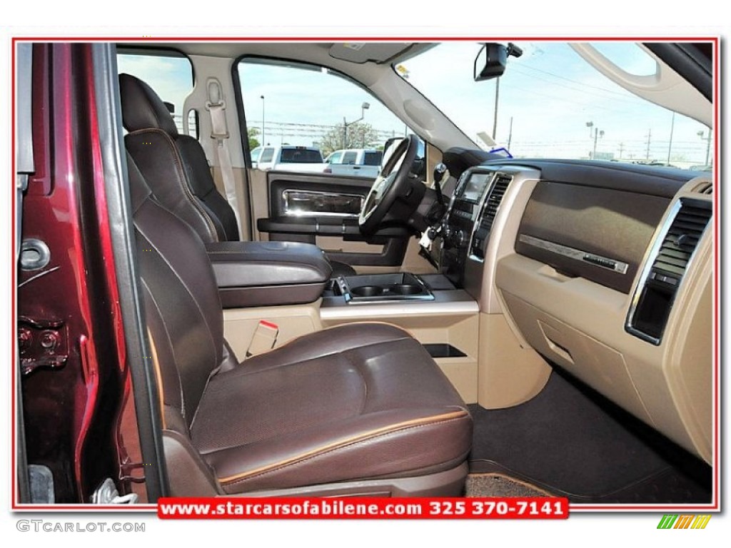 2012 Ram 2500 HD Laramie Longhorn Mega Cab 4x4 - Deep Molten Red Pearl / Light Pebble Beige/Bark Brown photo #32