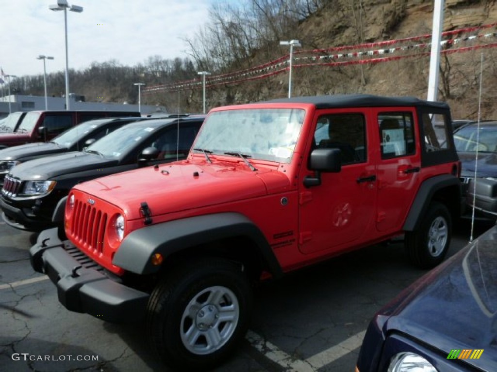2013 Wrangler Unlimited Sport 4x4 - Rock Lobster Red / Black photo #1