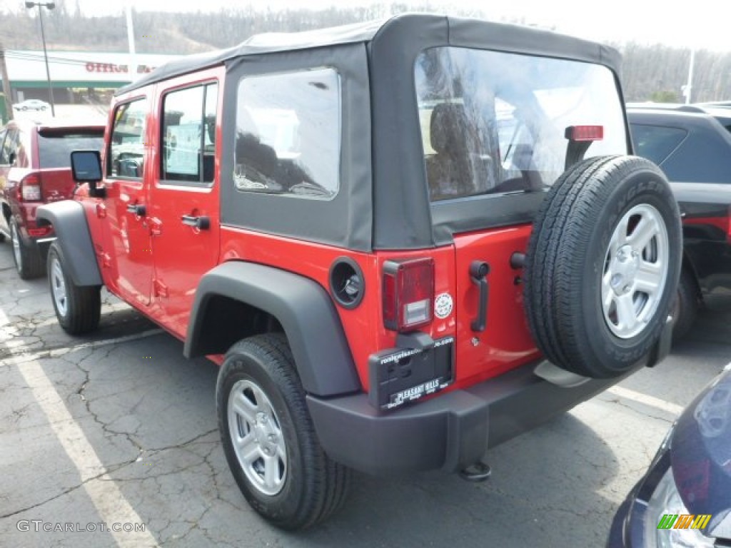 2013 Wrangler Unlimited Sport 4x4 - Rock Lobster Red / Black photo #2