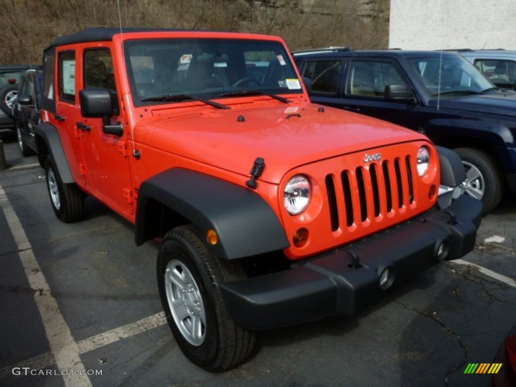2013 Wrangler Unlimited Sport 4x4 - Rock Lobster Red / Black photo #4