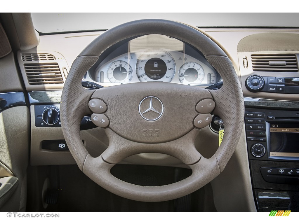 2009 Mercedes-Benz E 350 Sedan Cashmere Steering Wheel Photo #79451652
