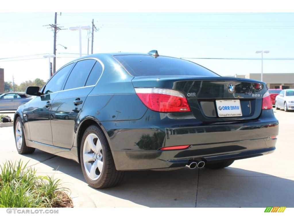 2008 5 Series 528i Sedan - Deep Green Metallic / Natural Brown photo #3