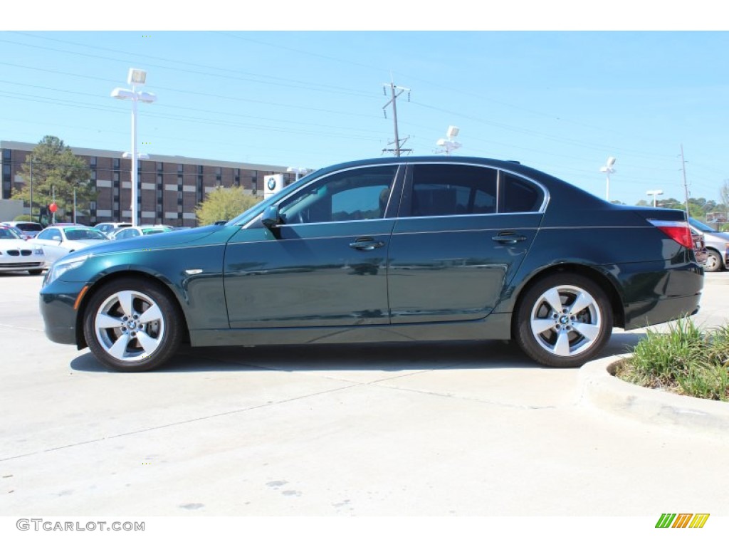 2008 5 Series 528i Sedan - Deep Green Metallic / Natural Brown photo #5