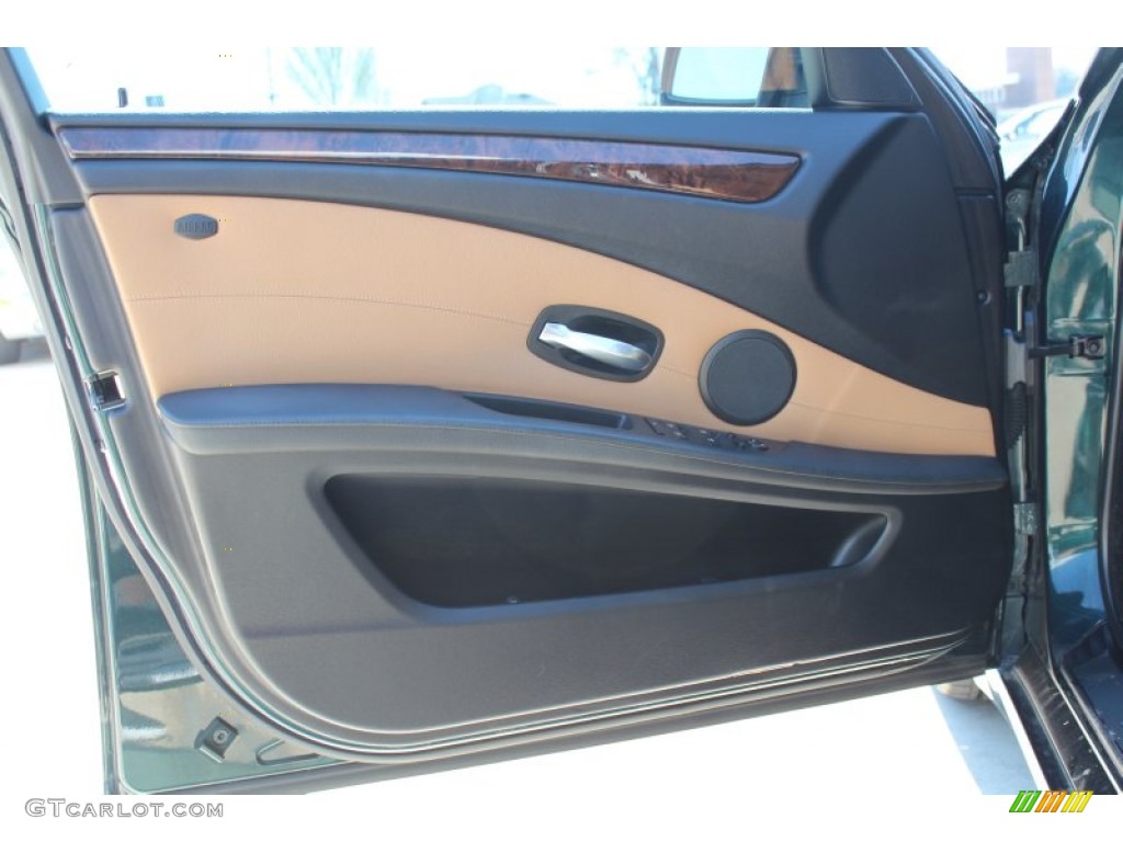 2008 5 Series 528i Sedan - Deep Green Metallic / Natural Brown photo #14