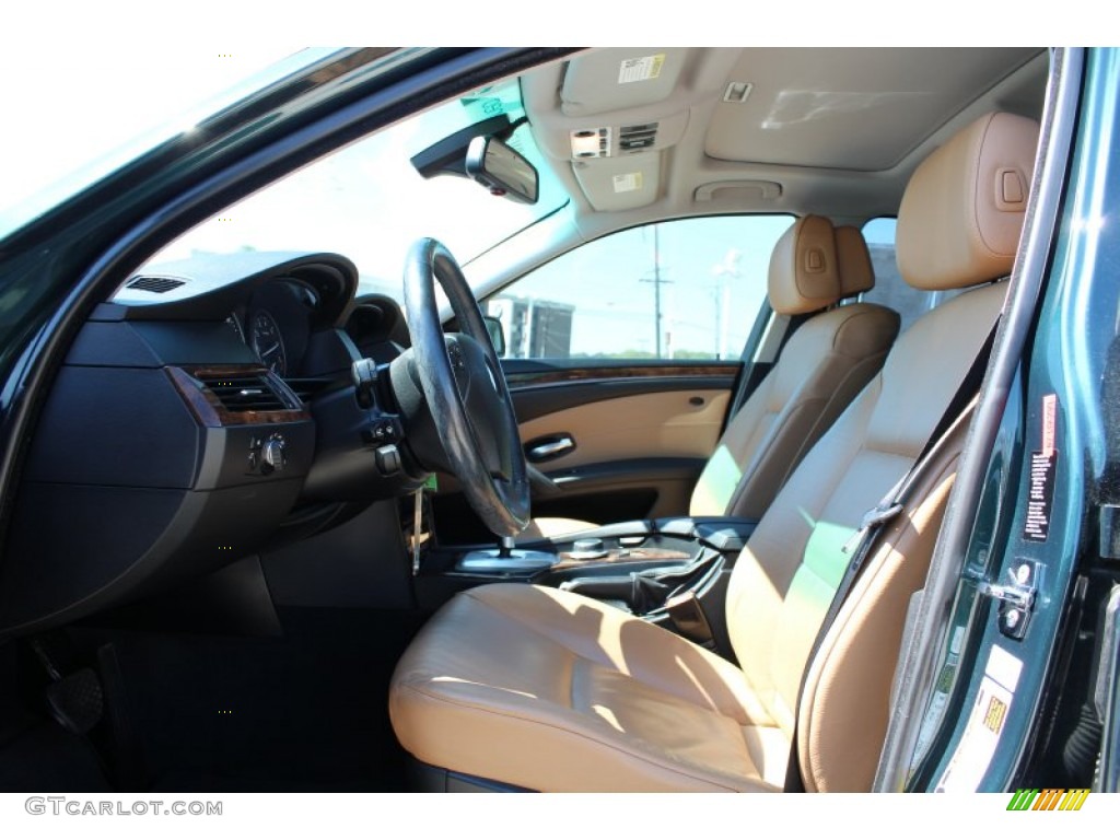 2008 5 Series 528i Sedan - Deep Green Metallic / Natural Brown photo #15