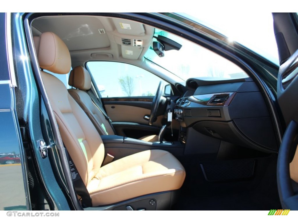 2008 5 Series 528i Sedan - Deep Green Metallic / Natural Brown photo #17