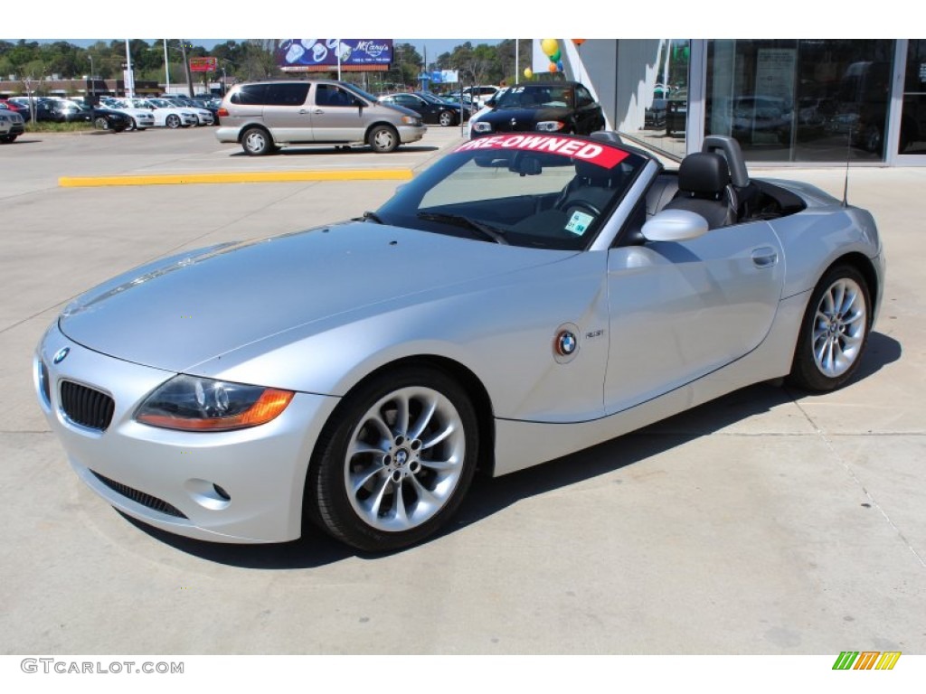 2003 Z4 2.5i Roadster - Titanium Silver Metallic / Black photo #10