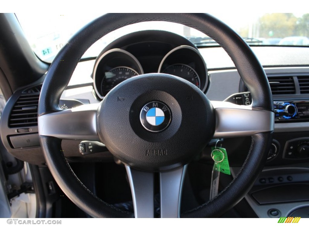 2003 BMW Z4 2.5i Roadster Black Steering Wheel Photo #79454846