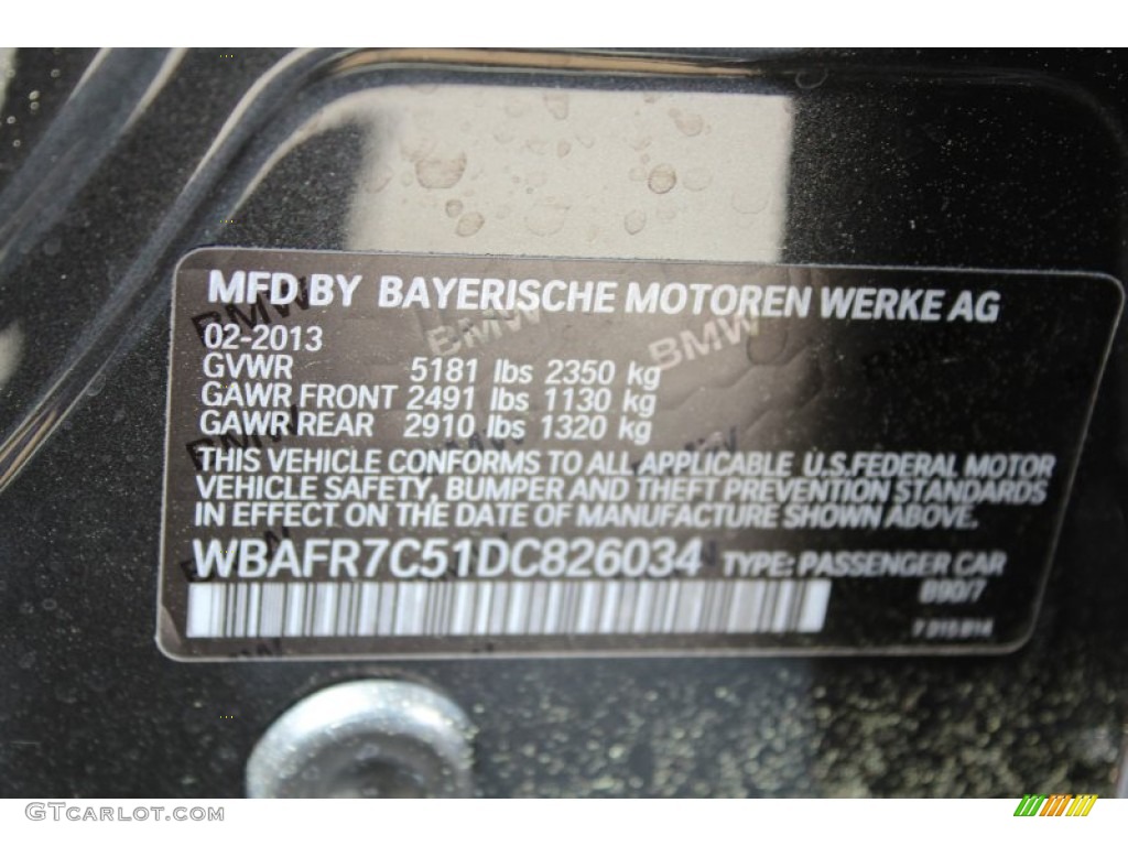 2013 5 Series 535i Sedan - Dark Graphite Metallic II / Black photo #48