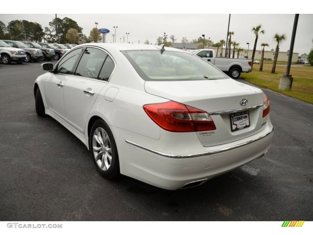 2012 Genesis 3.8 Sedan - White Satin Pearl / Cashmere photo #7